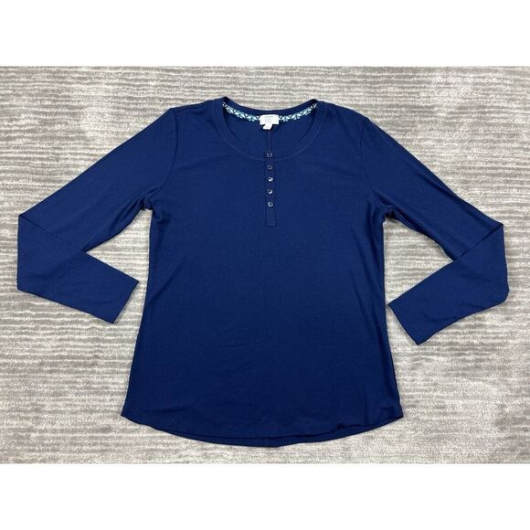 crown & ivy Other - Crown & Ivy Top Womens Small Blue Long Sleeve Intimates‎ Sleep